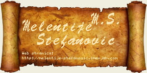 Melentije Stefanović vizit kartica